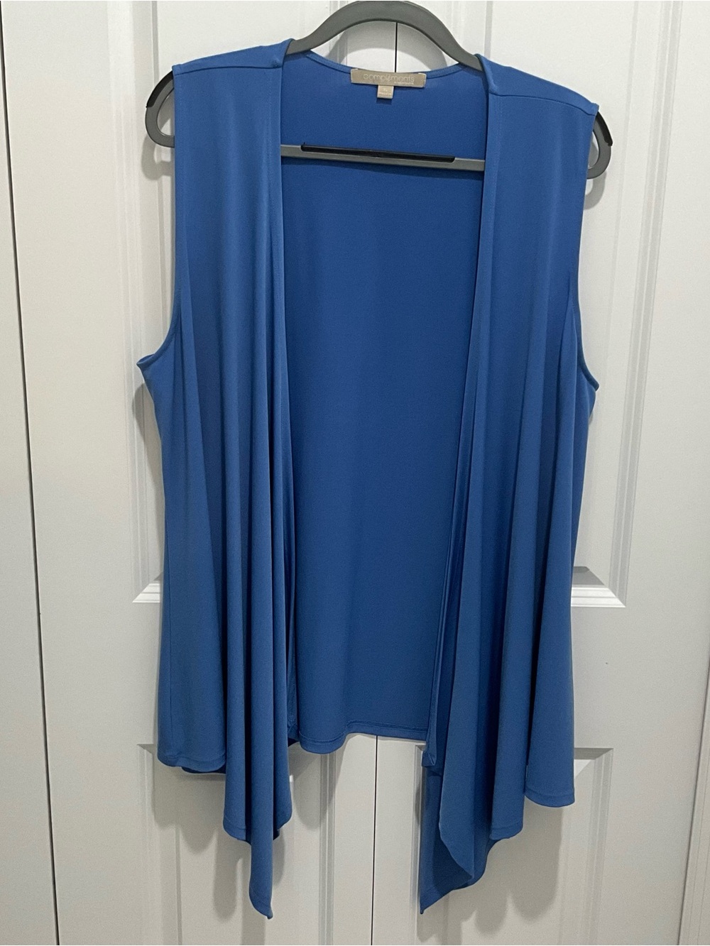 XL Shrug Sleeveless Asymetrical Open Front Vest XLNT Cond. PERIWINKLE
